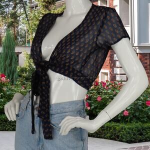 Lisakai Tie Front Paisley Top S